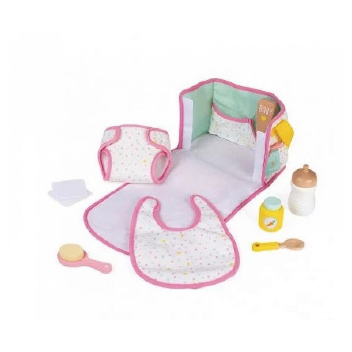 Juratoys-Janod Sac à langer Nursery pour poupée - Table à langer portable et accessoires inclus