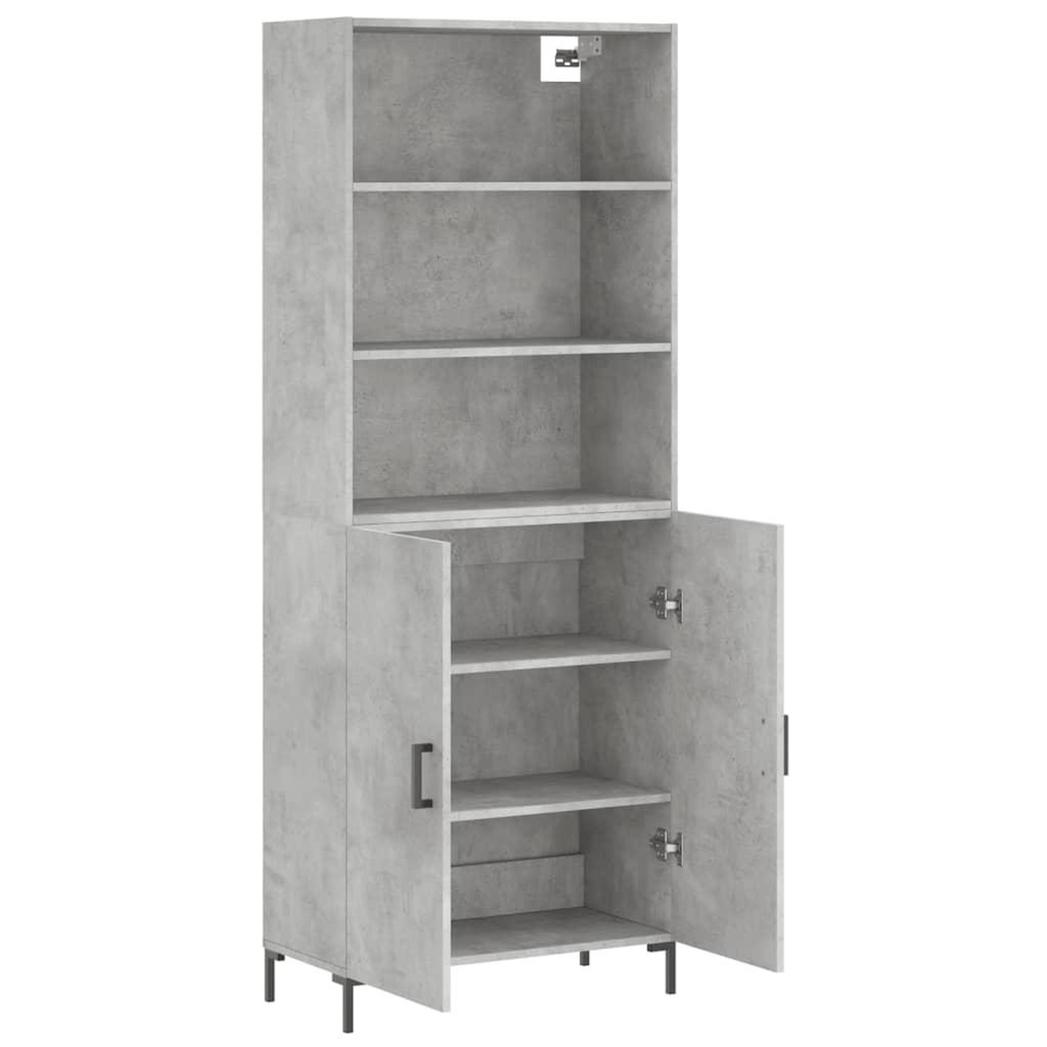 Voir la diapositive 4 : VIDAXL Buffet haut Gris beton 69,5x34x180 cm Bois d'ingenierie