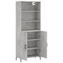 Voir la diapositive 4 : VIDAXL Buffet haut Gris beton 69,5x34x180 cm Bois d'ingenierie
