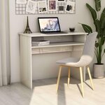VIDAXL Bureau Blanc brillant 90x50x74 cm Bois d'ingenierie