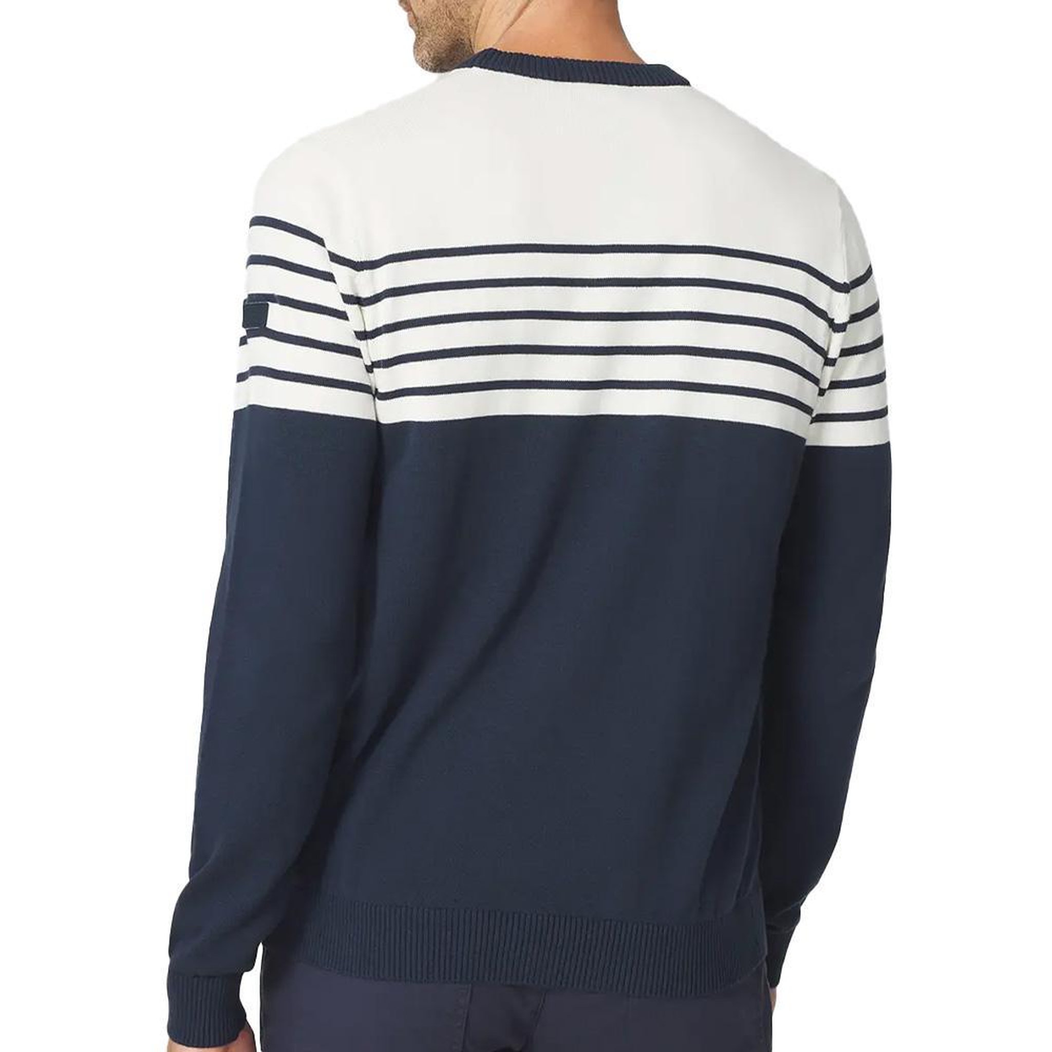 Voir la diapositive 2 : TBS Pull Marine/Blanc Homme TBS TOBIERON