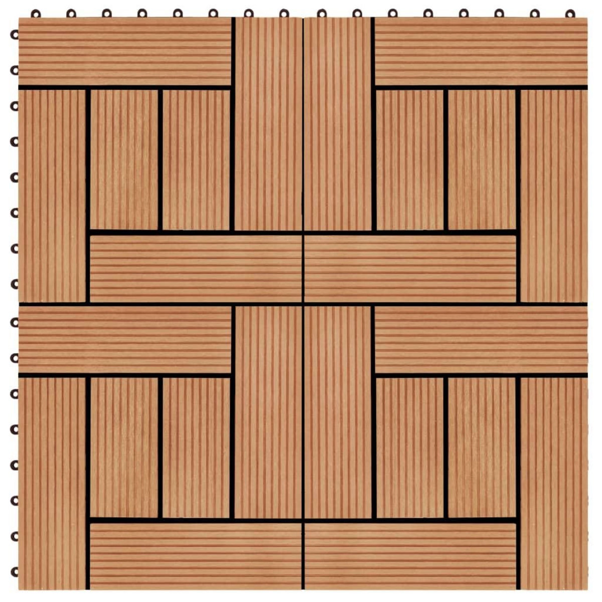 VIDAXL Carreaux de terrasse 22 pcs 30 x 30 cm 2 m^2 WPC Teck