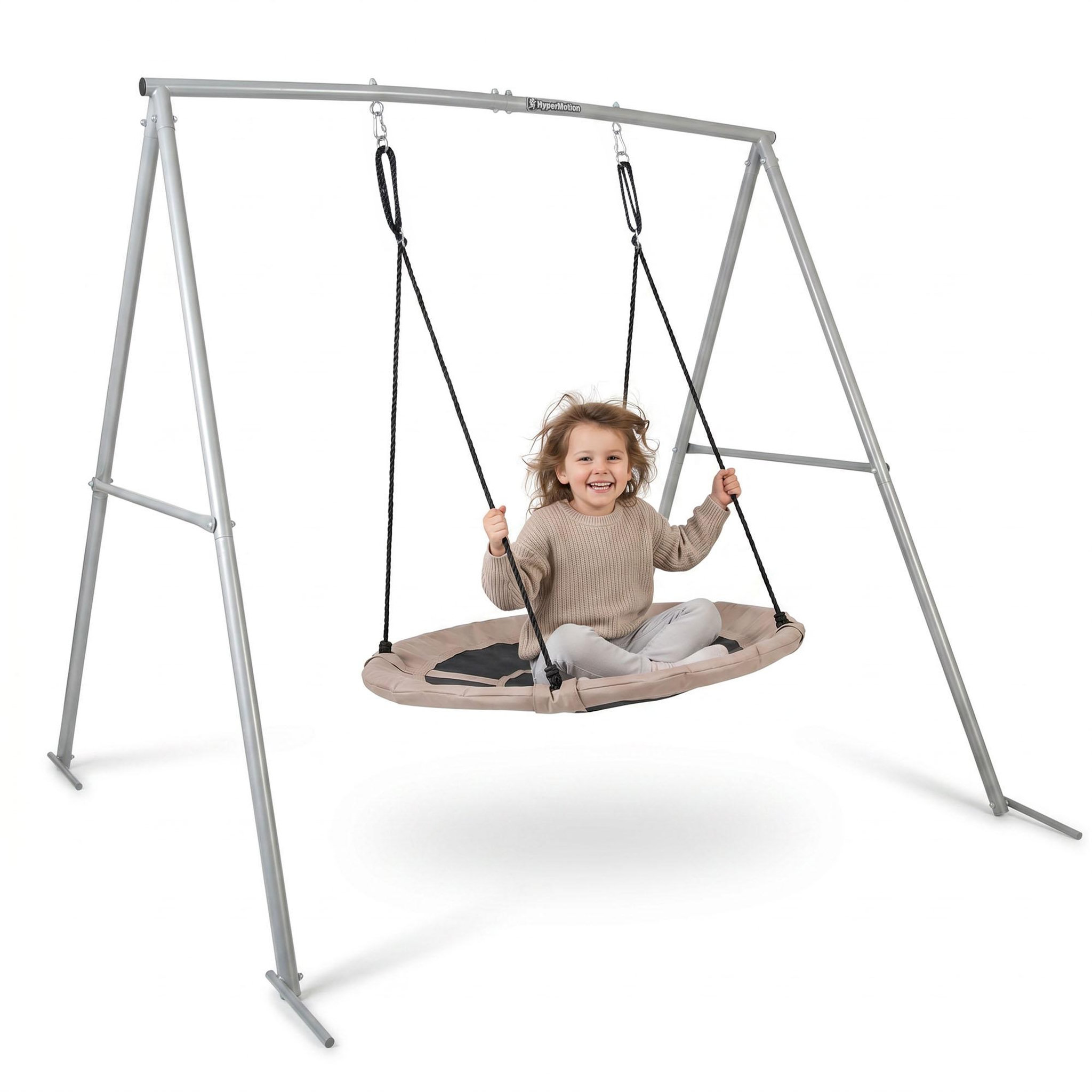HYPERMOTION Balançoire nid de cigogne HyperMotion avec structure 100 cm gris beige