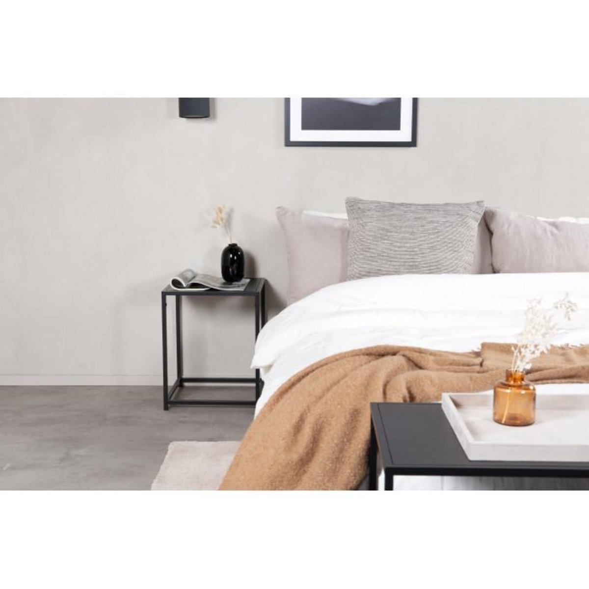 Paris Prix Table d'Appoint en Métal  Staal  45cm Noir