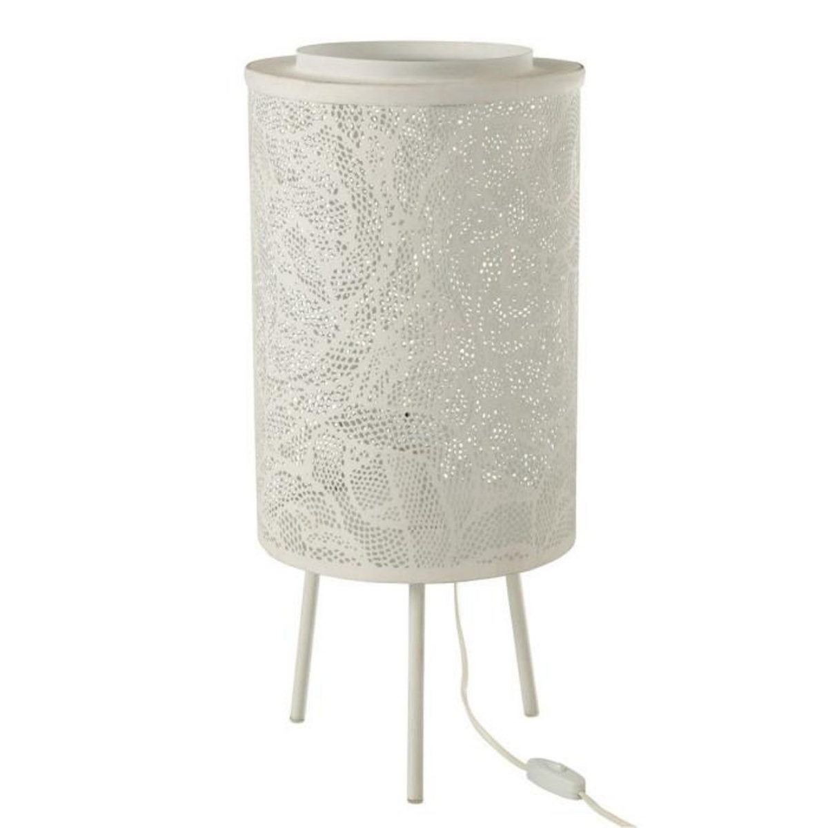 Paris Prix Lampe à Poser en Métal  Perforée  65cm Blanc