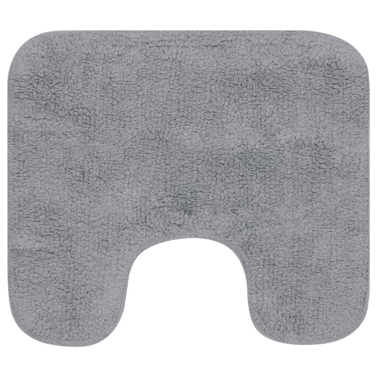 VIDAXL Jeu de tapis de salle de bain 3 pcs Tissu Gris