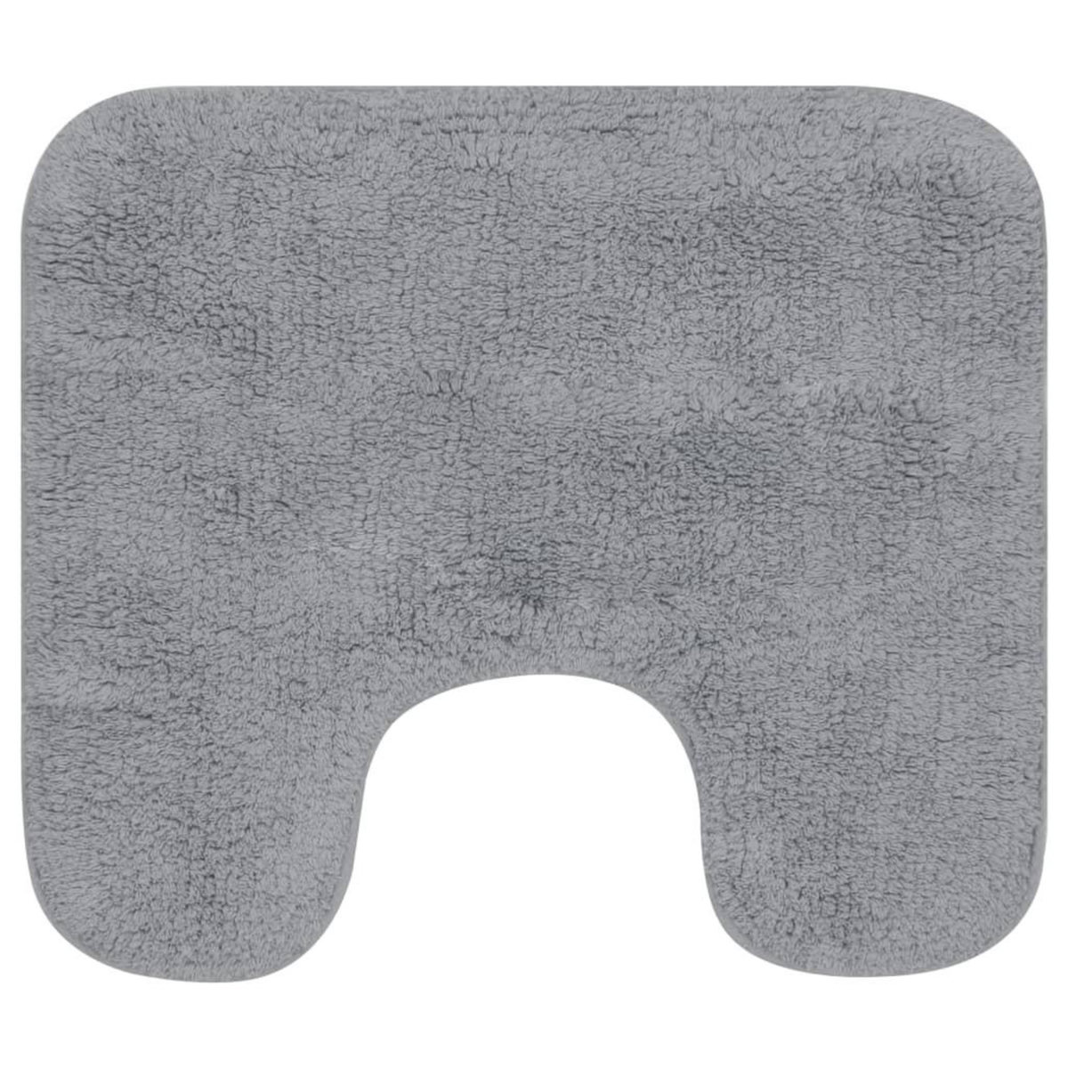 VIDAXL Jeu de tapis de salle de bain 3 pcs Tissu Gris
