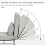Voir la diapositive 6 : HOMCOM Fauteuil chauffeuse canapé-lit convertible inclinable 1 place grand confort coussin lombaires accoudoirs piètement métal lin gris clair