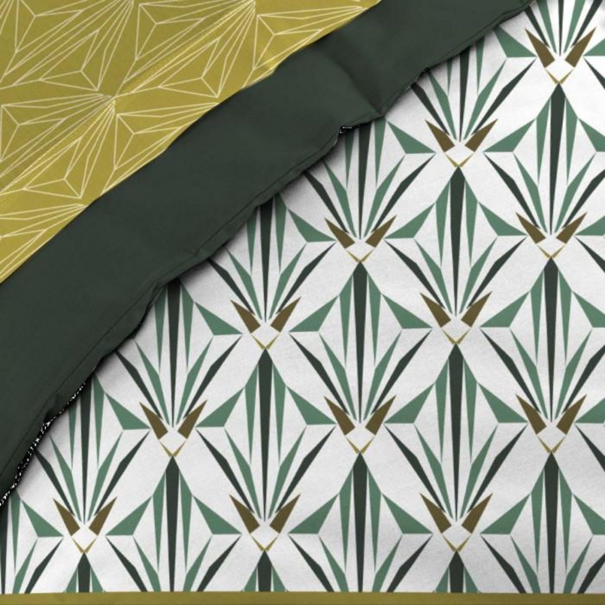 Paris Prix Parure de Lit 3 Pièces  Bogota  240x220cm Vert