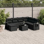 Voir la diapositive 1 : VIDAXL Salon de jardin 8 pcs avec coussins noir resine tressee