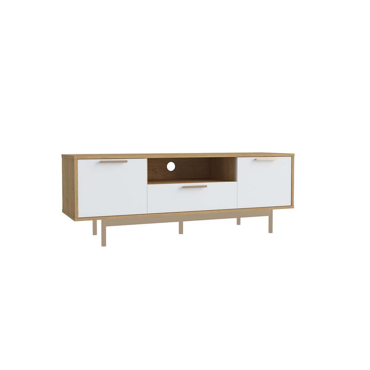 CONCEPT USINE Meuble TV scandinave en bois blanc FYN