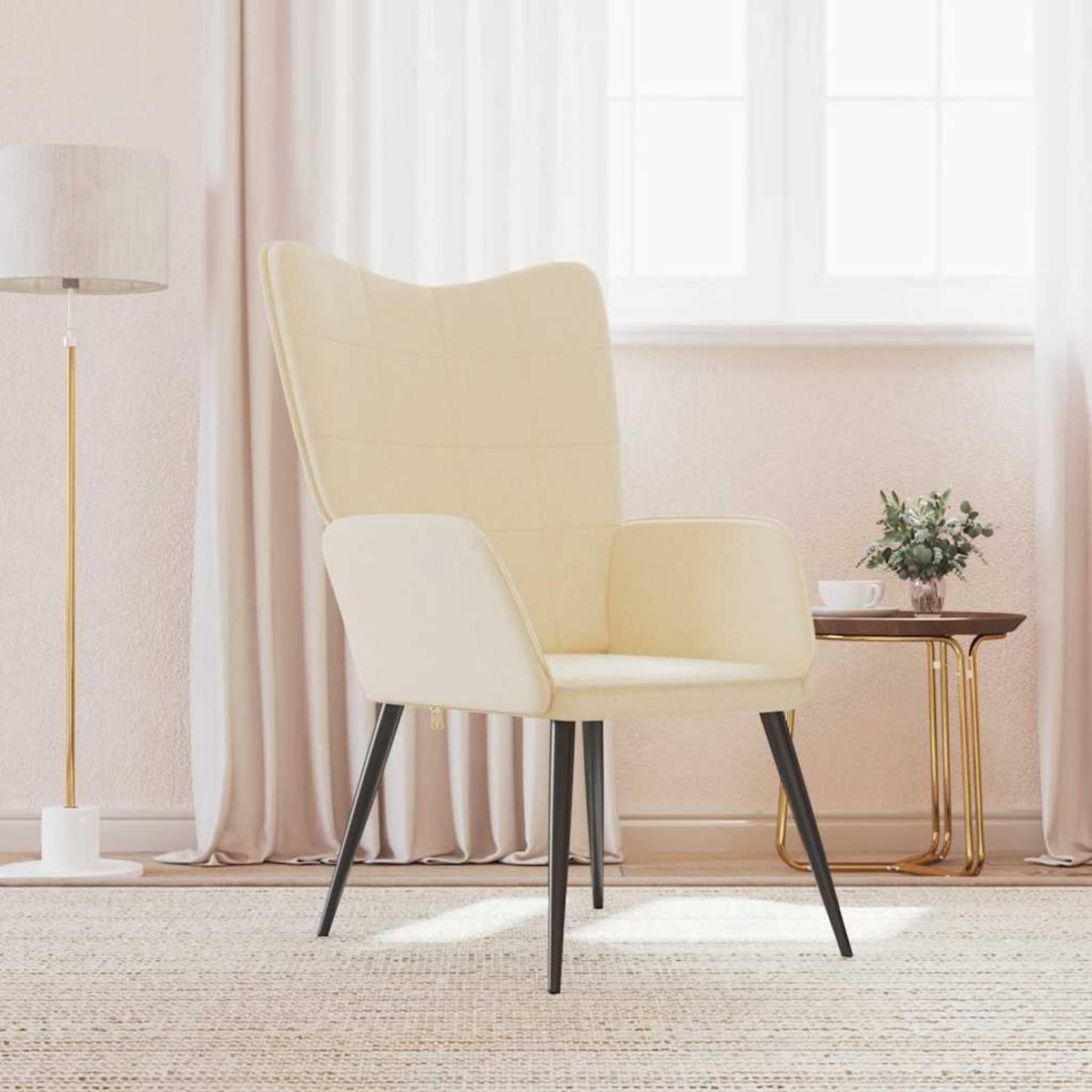 VIDAXL Chaise de relaxation Creme Tissu