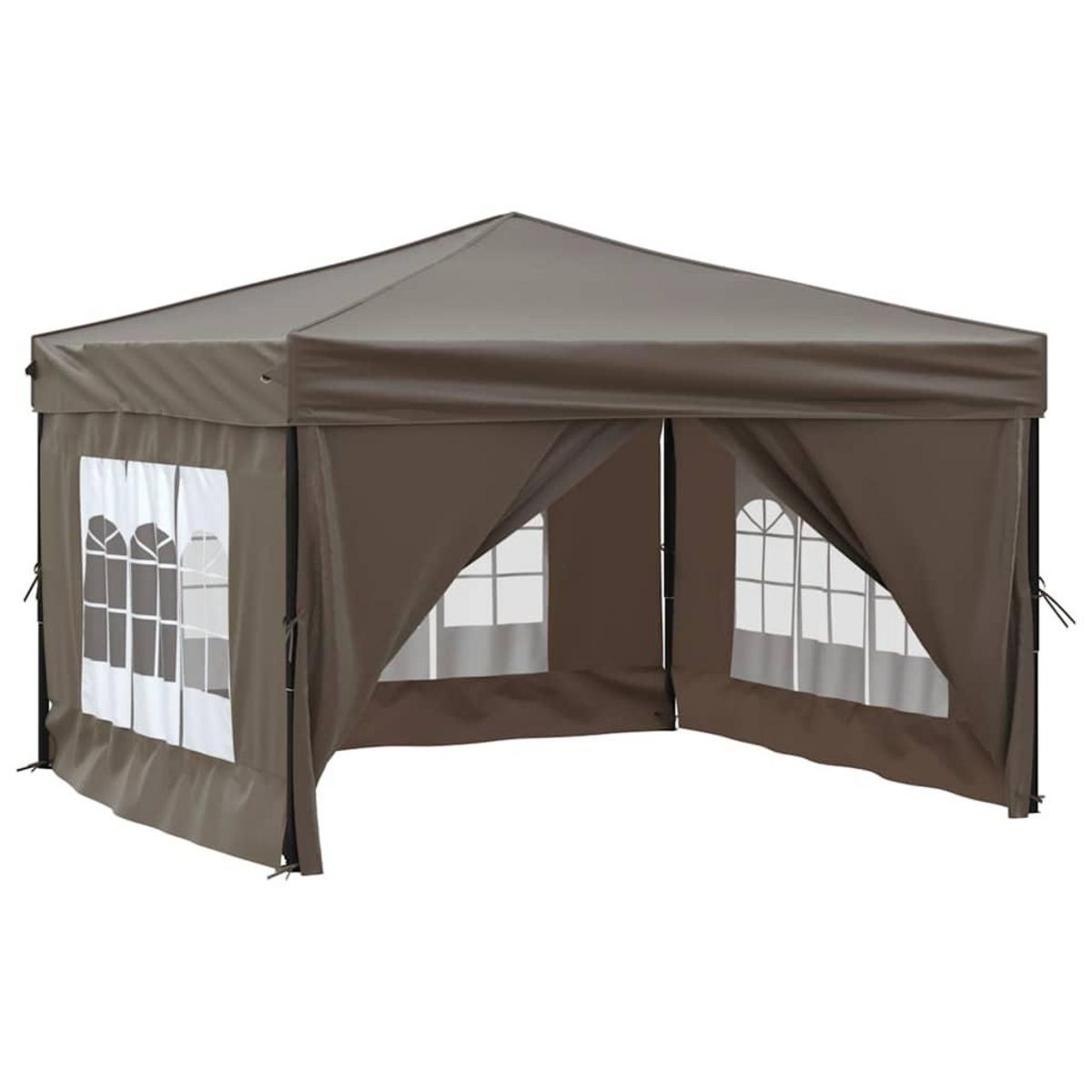 VIDAXL Tente de reception pliable avec parois Taupe 3x3 m