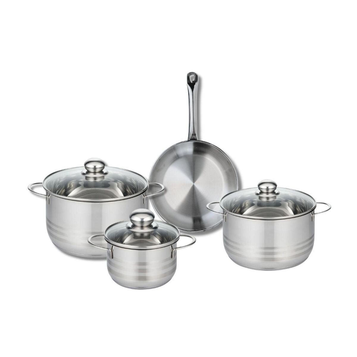 ELO Ensemble de 1 Poêle de cuisson 24 cm et 3 faitouts 16, 20 et 24 cm Elo Profi Brillant