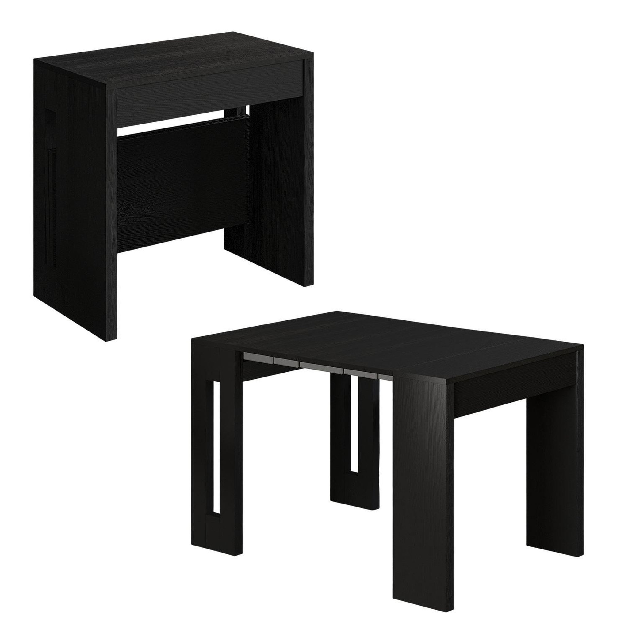 Habitat et Jardin Table repas extensible en bois  nivo  - 80 x 44 x 76 cm - noir