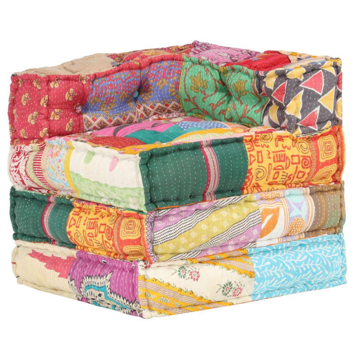 VIDAXL Pouf modulaire Patchwork Tissu