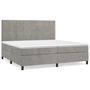 Voir la diapositive 2 : VIDAXL Sommier a lattes de lit et matelas Gris clair 200x200cm Velours