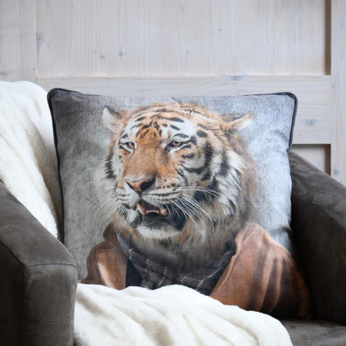 STOF Coussin 45x45 cm BRADFORD Tigre