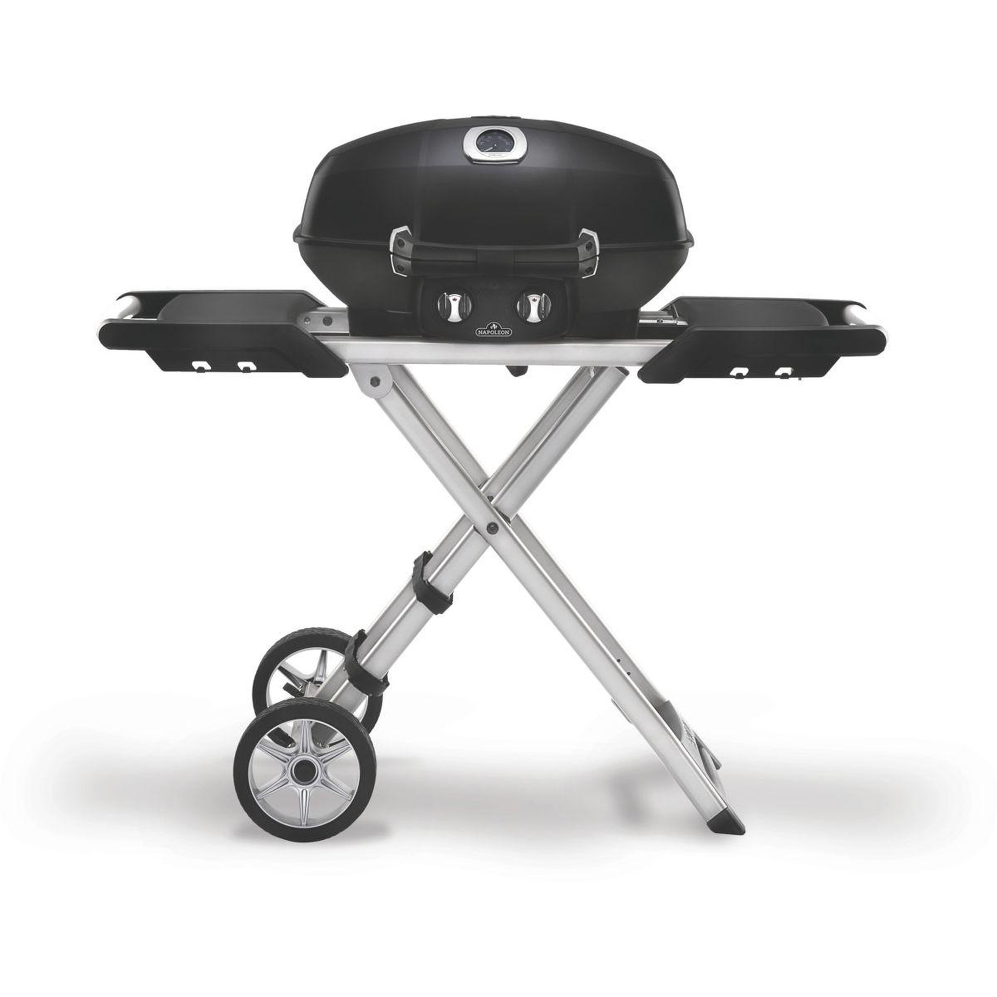 Voir la diapositive 5 : NAPOLEON Barbecue gaz travel q pro noir 2brûleurs sur chariot pliant, 54x37 cm