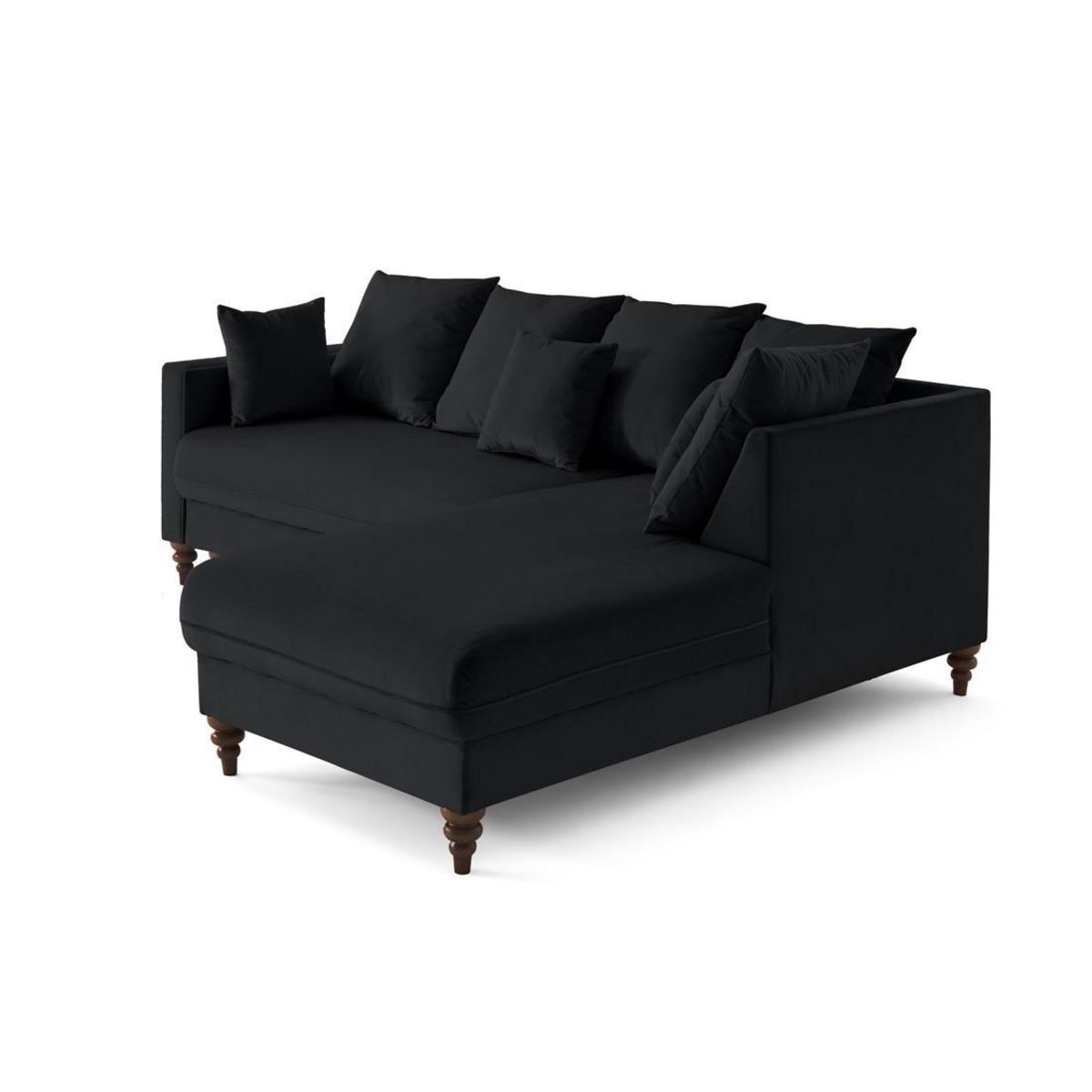 BEST MOBILIER Flamingo - canapé d'angle droit 4 places convertible en velours