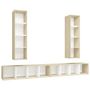 Voir la diapositive 2 : VIDAXL Meubles TV muraux 4 pcs Blanc et chene sonoma Bois d'ingenierie