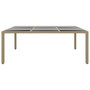 Voir la diapositive 2 : VIDAXL Table de jardin 200x150x75 cm Verre trempe/resine tressee Beige