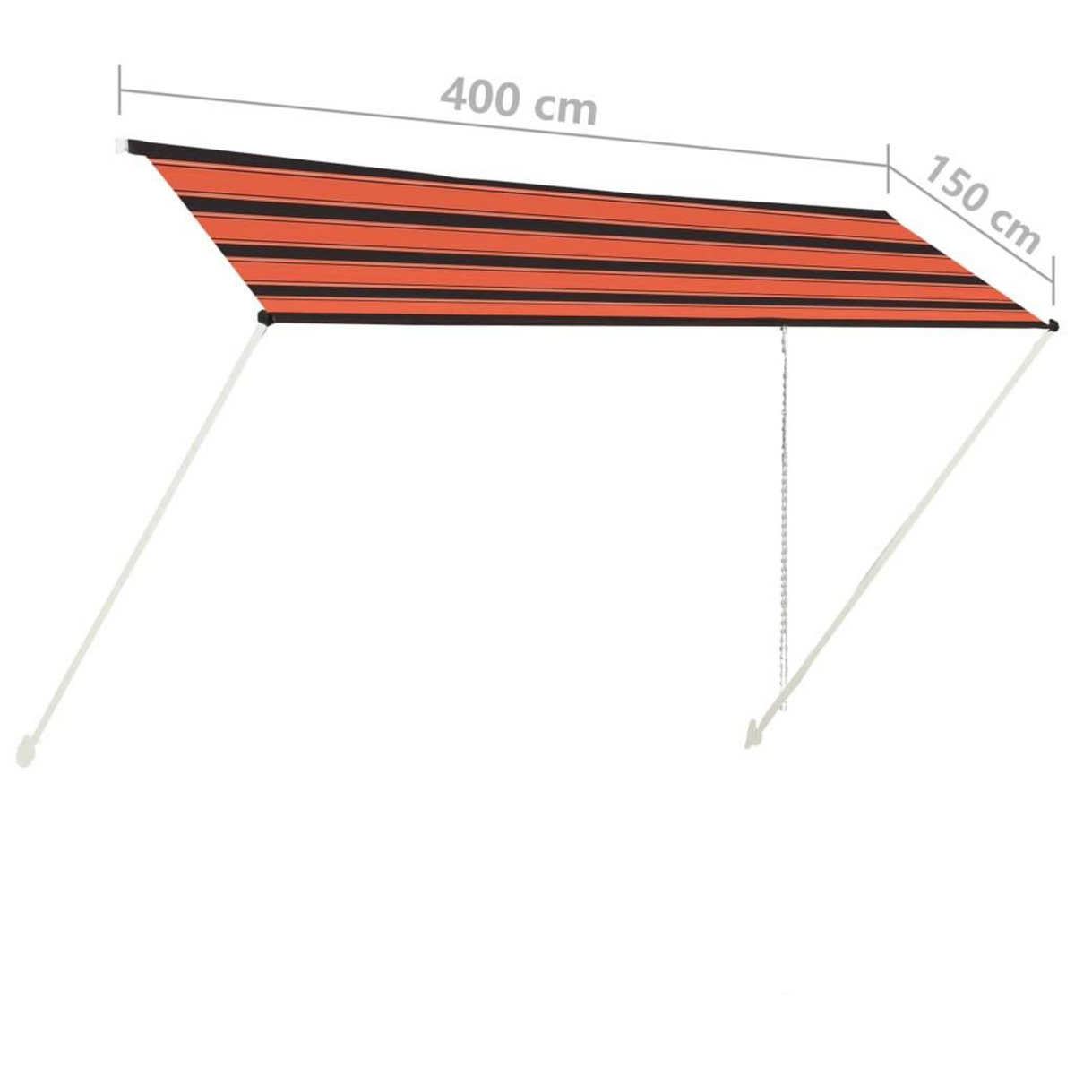 VIDAXL Auvent retractable 400x150 cm Orange et marron