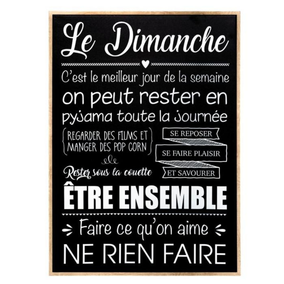 ATMOSPHERA Toile Imprimée  Dimanche  50x70cm Noir