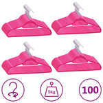 VIDAXL Cintres antiderapants 100 pcs Rose Velours