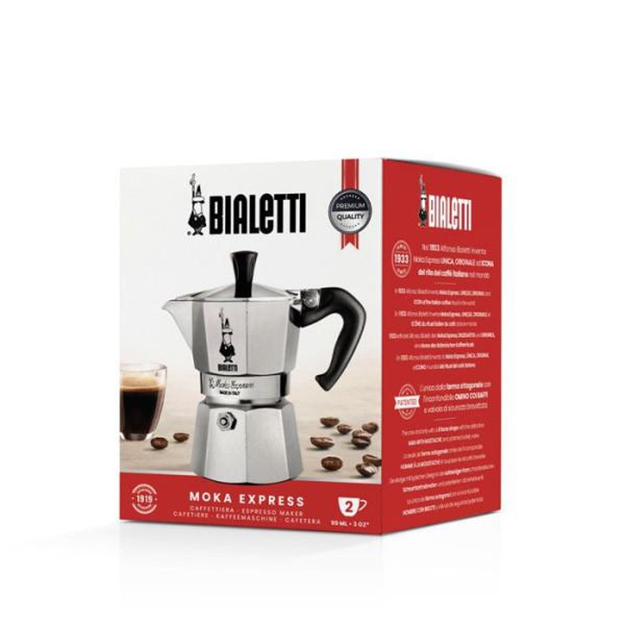 Voir la diapositive 6 : BIALETTI Cafetiere italienne - BIALETTI - Moka Express - Tous feux sauf induction - 2 tasses - 90 ml - Inox