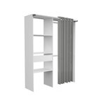 EKIPA BARI Dressing non extensible Blanc 1 tiroir - L 143,5 x P 48 x H 181,9 cm