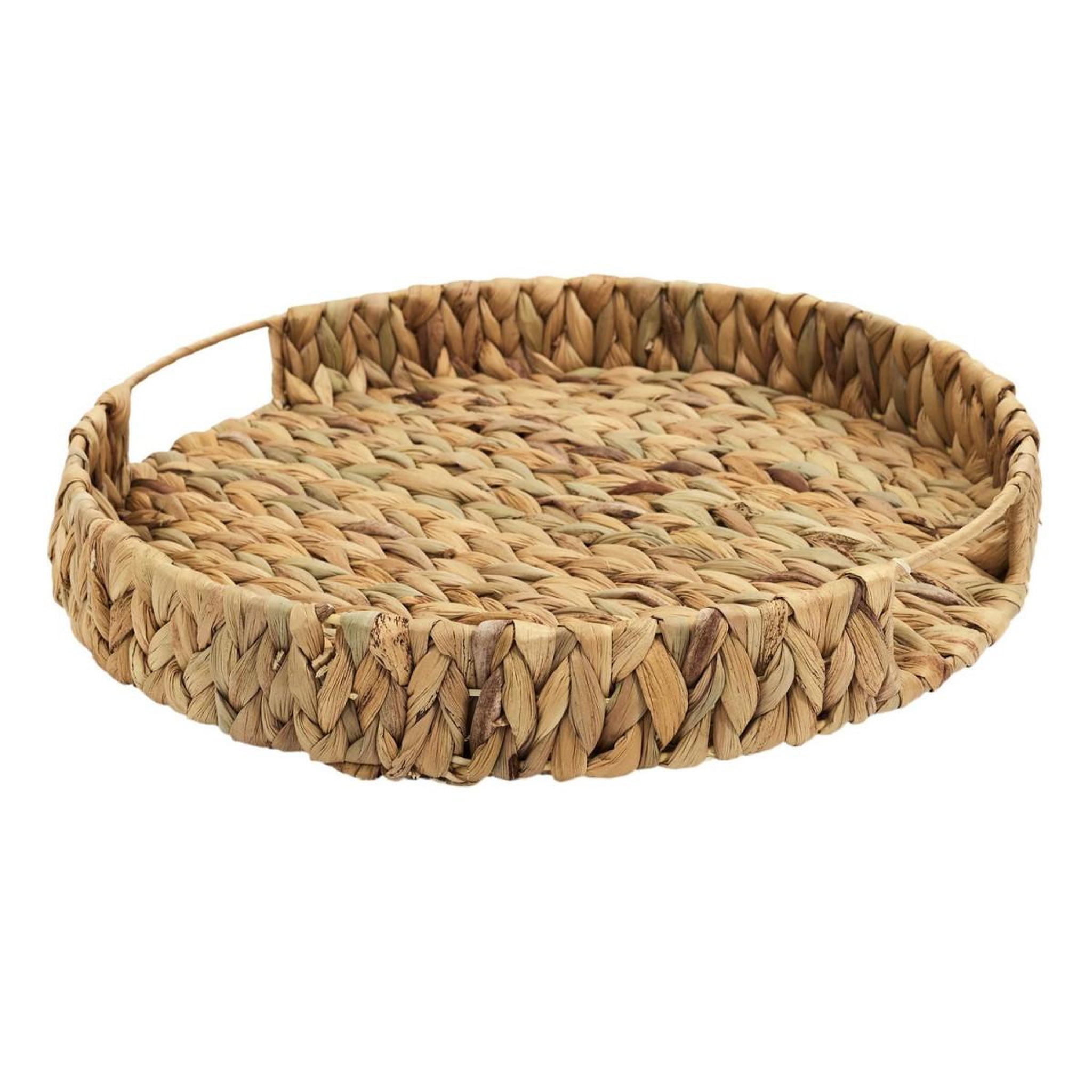 The Home Deco Factory Plateau déco en bois  tressage  40cm naturel