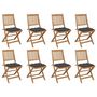 Voir la diapositive 1 : VIDAXL Chaises pliables d'exterieur et coussins lot de 8 Bois d'acacia