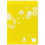 AUCHAN Cahier piqué polypro 21x29,7cm 96 pages grands carreaux Seyes jaune motif ronds