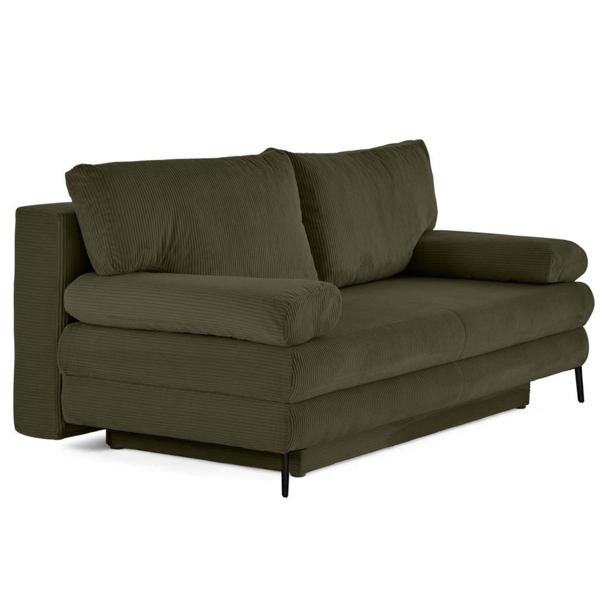 BEST MOBILIER Elton - canapé 3 places convertible avec coffre en velours côtelé