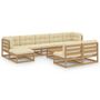 Voir la diapositive 2 : VIDAXL Salon de jardin 10 pcs avec coussins Marron miel Bois de pin
