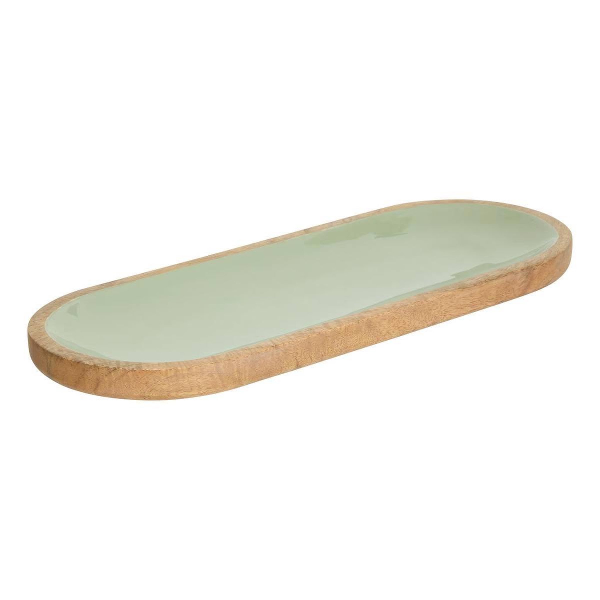 SECRET DE GOURMET Plat de présentation en bois  inaya  40cm vert