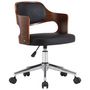 Voir la diapositive 2 : VIDAXL Chaise pivotante de bureau Noir Bois courbe et similicuir