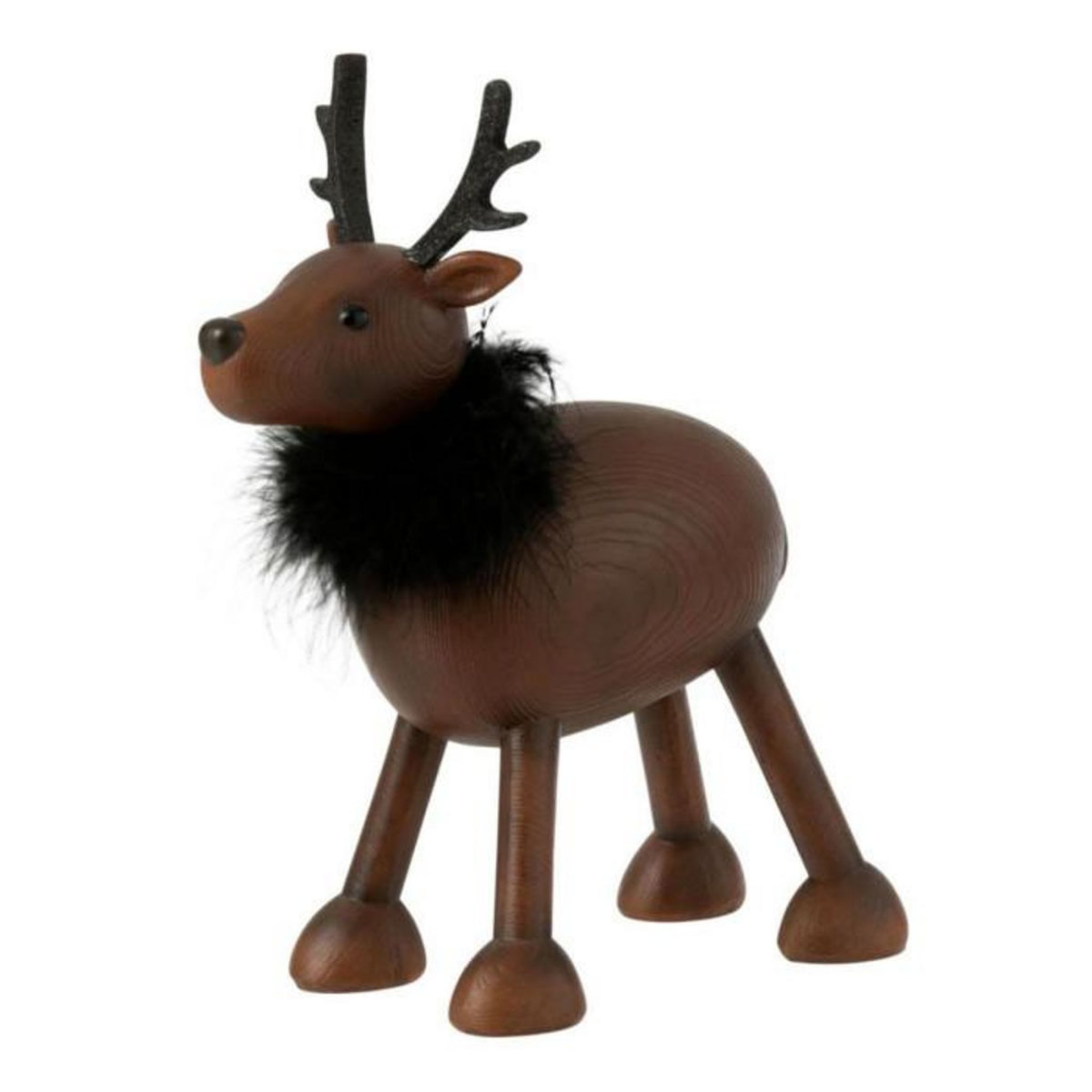 Paris Prix Statuette Déco Renne  Fourrure  28cm Marron