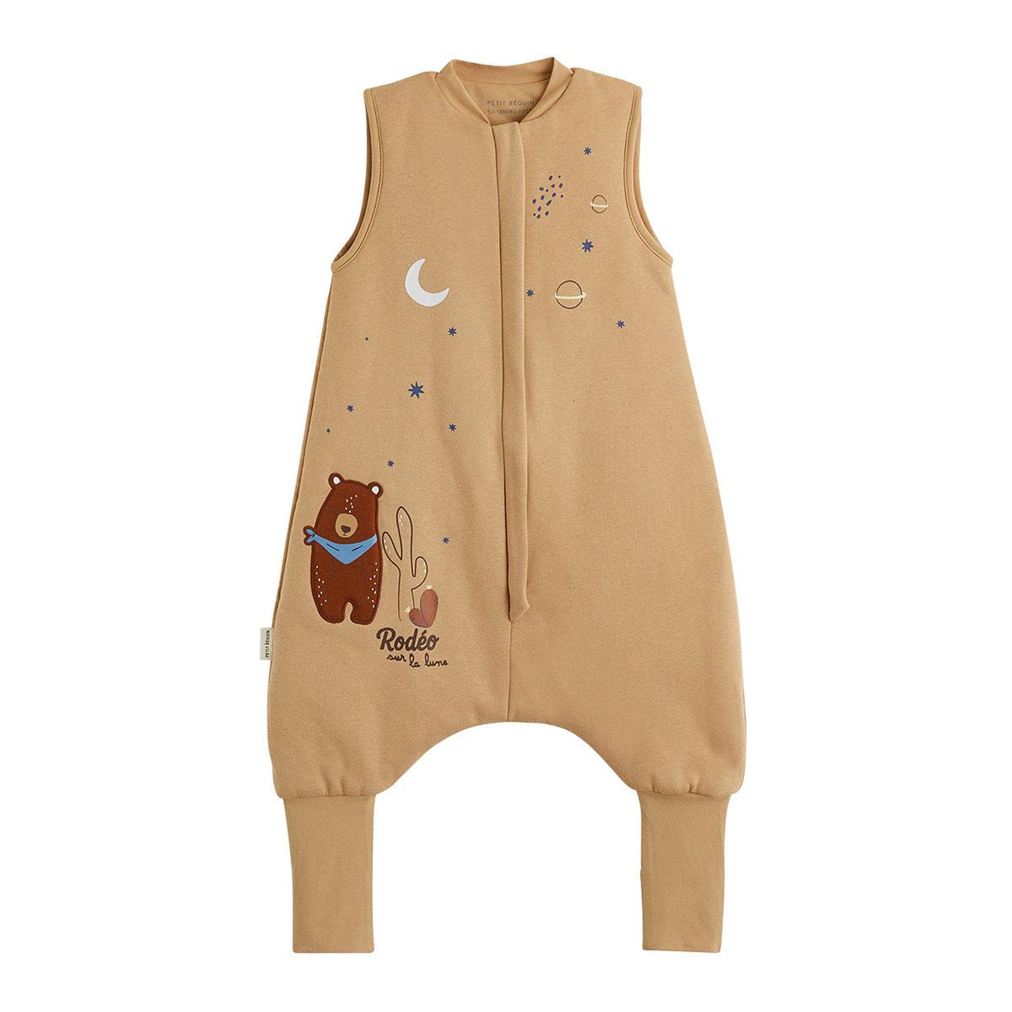 PETIT BEGUIN Turbulette tog 2 en velours avec pieds retroussables moka. Coloris disponibles : Marron