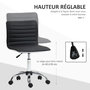 Voir la diapositive 4 : HOMCOM Chaise de bureau design style Chesterfield acier chromé revêtement synthétique noir