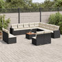 Voir la diapositive 1 : VIDAXL Salon de jardin avec coussins 14 pcs noir resine tressee