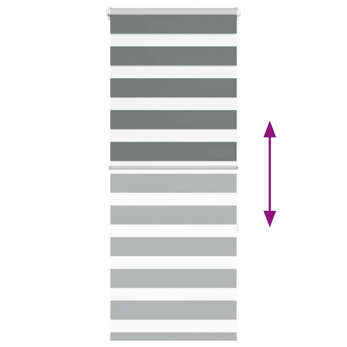 VIDAXL Store zebre gris fonce largeur du tissu 55,9 cm polyester