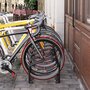 HOMCOM Râtelier 6 vélos dim. 179L x 33l x 27H cm acier galvanisé noir