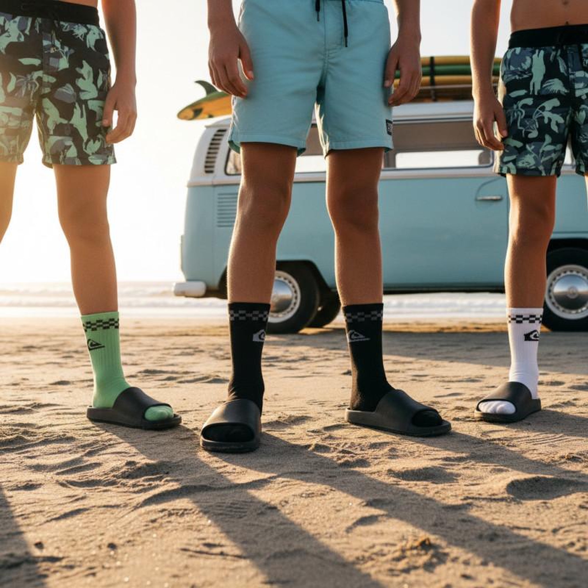 Voir la diapositive 3 : QUIKSILVER Quiksilver Pack de Chaussettes Enfant QUARTER – Lot 6 Paires Sport