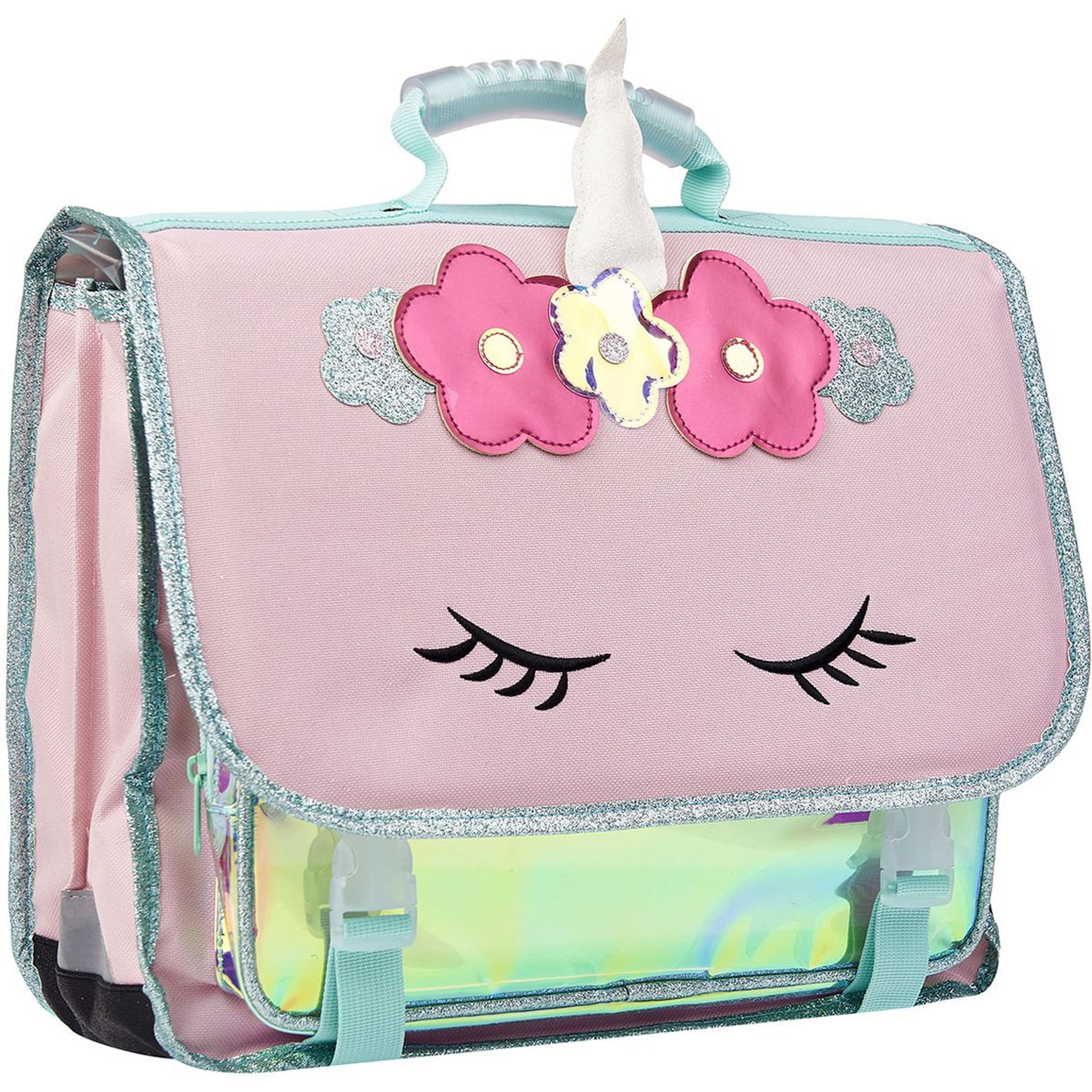 Voir la diapositive 2 : VIQUEL Cartable 38 cm CP/CE1/CE2 rose et bleu LICORNE 