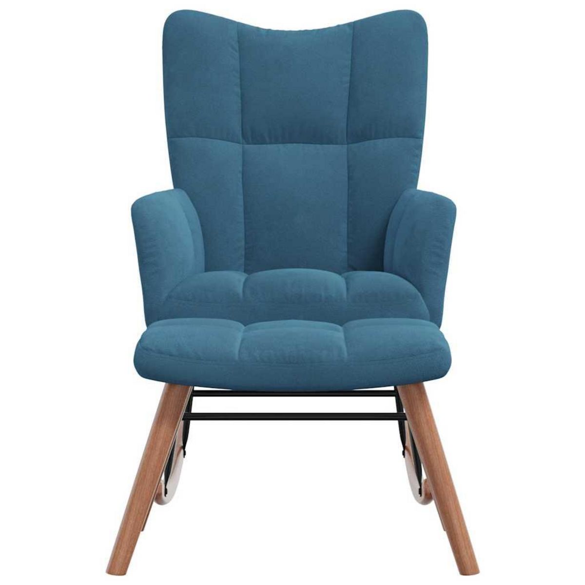 VIDAXL Chaise a bascule avec repose-pied Bleu Velours