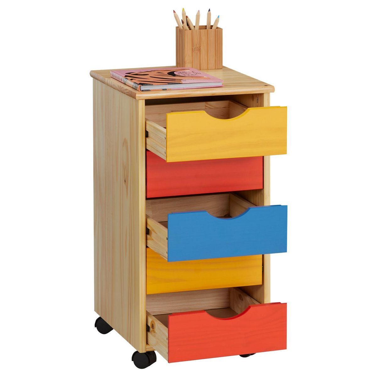 IDIMEX Caisson de bureau sur roulettes LAGOS, avec 5 tiroirs