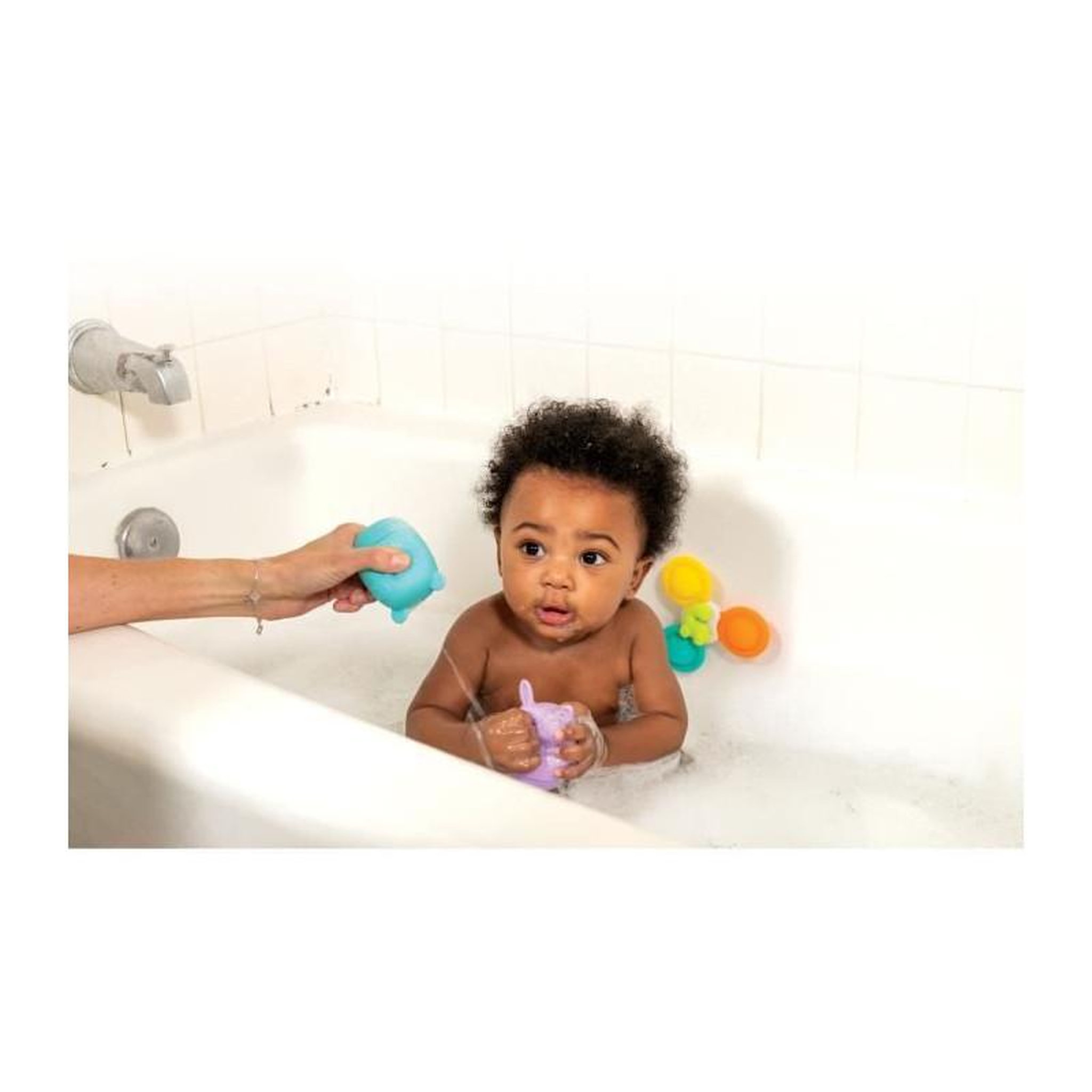 Voir la diapositive 4 : INFANTINO Jouets de bain Infantino Coffret 11 pièces en silicone bleu