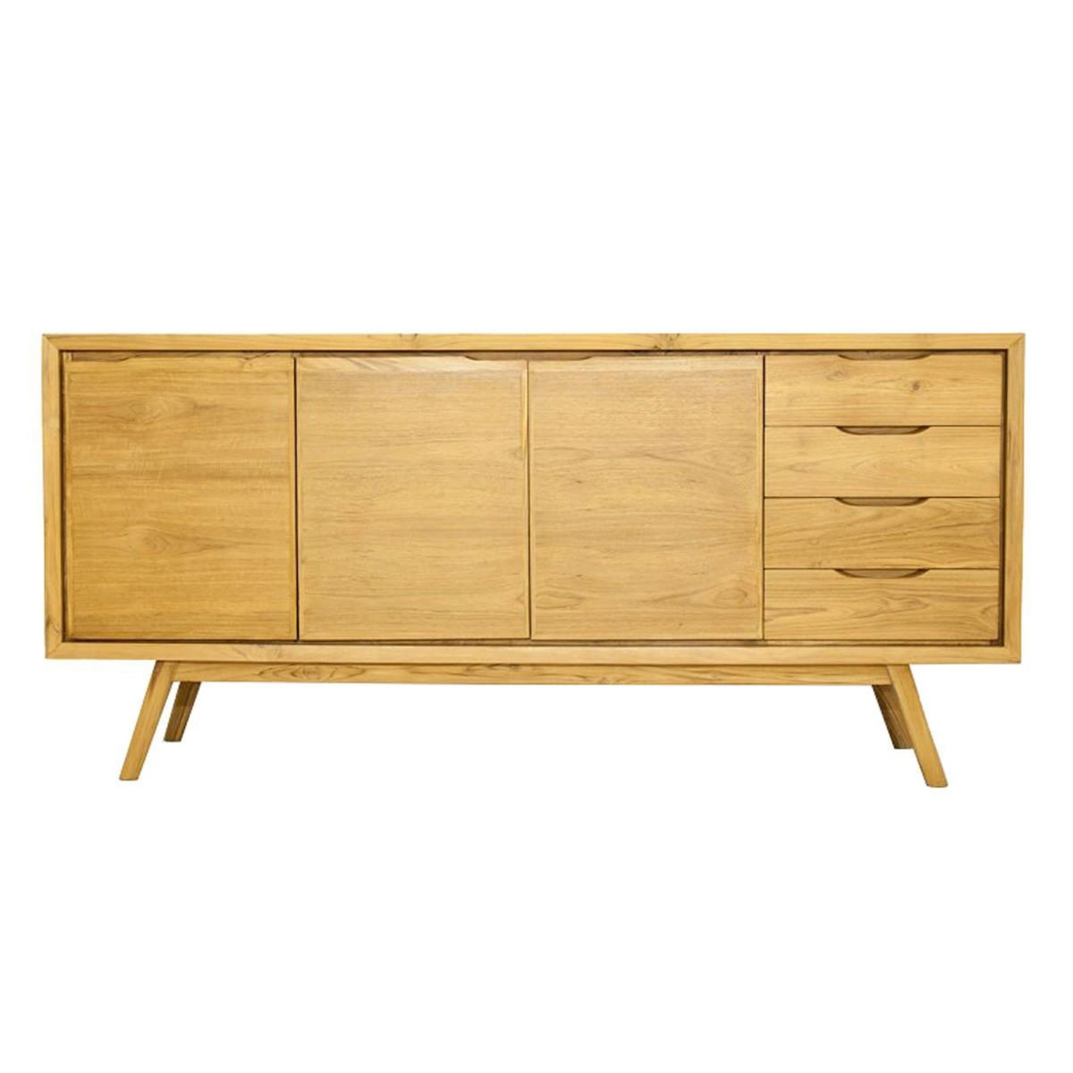 Paris Prix Buffet 3 Portes & 4 Tiroirs  Fiftees  180cm Naturel